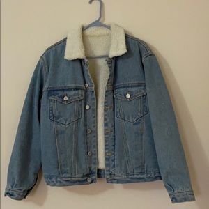 Brandy Melville Fleece Sherpa Jean Jacket